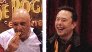 Joe Rogan and Elon Musk eating pizza for 1 minute and 52 seconds RAW