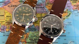 Colareb Perugia & Siena : Italian Handmade Leather Straps SEIKO SARB017 Alpinist & Hamilton Khaki 38