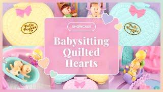 SHOWCASE Vintage Polly Pocket Quilted Hearts: Babytime Fun, Perfect Playroom, Strollin Baby (1994)