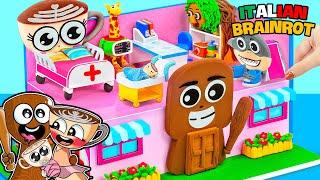 Build Sprunki ITALIAN BRAINROT HOSPITAL with Tung Tung Tung SahurBallerina Capuchina from Cardboard