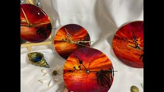 296 - How to Create Stunning Sunset Resin Clocks - Full Tutorial on my Process - Warm Yummy Colours