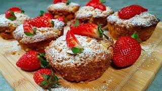 Ароматные Кексы с Клубникой из Минимального Набора Продуктов !
