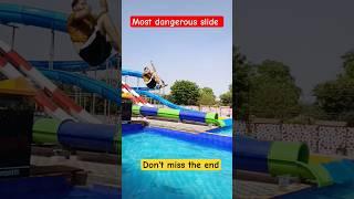 Most Dangerous slide #ytshorts #trending #travel #trend #waterpark #fun