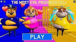 PAW PATROL BARRY FALL IN LOVE WITH SKYE PAW PATROL BARRY Roblox Prison Obby #roblox #obby