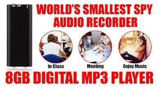 Worlds Smallest Digital SPY Hidden Audio Voice Recorder I MP3 Player  I 8GB