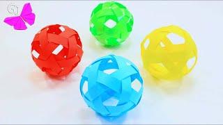 Антистресс мяч из полосок бумаги / How to make a paper ball from stripes