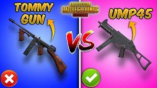 Tommy Gun vs UMP45 Ultimate Weapon Comparison (PUBG MOBILE & BGMI) Tips and Tricks (Guide/Tutorial)