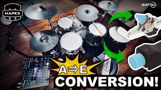 Mapex Saturn drums electronic CONVERSION with drum-tec GROOVEBAR &  GROOVEDOT triggers