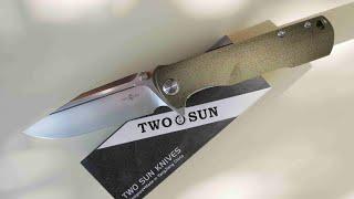 TwoSun TS505-Micarta Brown, N690 Satin, David Chen Design