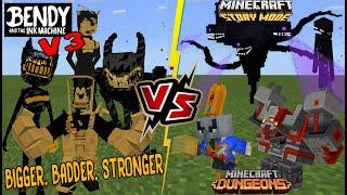 Bendy V3 [BATIM] VS Minecraft Dungeons and Minecraft Story Mode BOSSES (Minecraft PE)