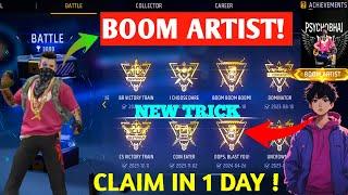 UNBELIEVABLE TRICK "BOOM ARTIST"  How to complate OPPS BLAST YOU achievement free fire @psychobhai