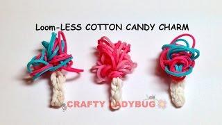 Rainbow Loom-LESS COTTON CANDY EASY Charm Tutorial by Crafty Ladybug. Wonder Loom, DIY LOOM