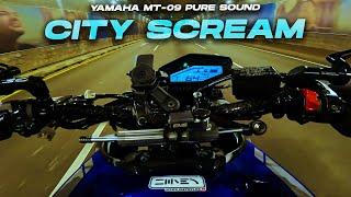 NIGHT CITY SCREAM ! | Yamaha MT-09 + Yoshimura R55 Pure Sound [4K]