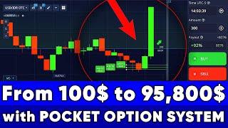 REALLY Turned $100 into $95,000 use 100% Pocket Option Strategy | Binary Options Trading Strategy