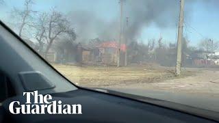 Ukrainian mayor drives MP through destroyed city of Chernihiv