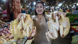 Market show : Buy native chickens and cooking - Yummy chickens recipe