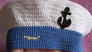 Вязаный берет "Морячок". Мастер-класс. Crochet for Boys.Beret tutorial