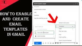 How to Enable and  Create email Templates | canned responses in Gmail | 2020