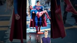 SUPERMAN SAVES SUPERGIRL FROM ACCIDENT  ( Quarrel With Spiderman ) #marvel #avengers #dc #shorts