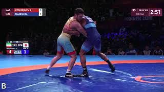 1/2 GR - 67 kg: A. KEBISPAYEV (KAZ) v. M. MANISH (IND)