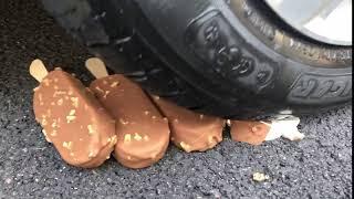 Crushing Crunchy & Soft Things by Car! EXPERIMENT Car vs Chocolate Ice Cream