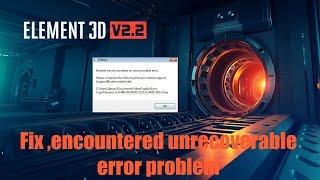 Fix *Element 3Ds unrecoverable error*