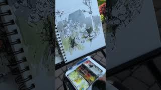 Draw & paint flowers #watercolor #inkdrawing #howtodraw