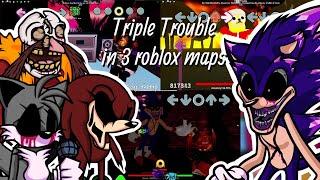 Triple trouble in differences in 3 roblox maps!