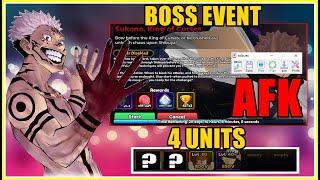 HOW TO AFK FARM CURSE TOKENS 4 UNITS IN SUKUNA BOSS EVENT UPDATE 1.1 | Anime Vanguards