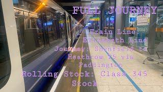 Elizabeth Line from Shenfield to Heathrow T5 via Paddington | Full Journey