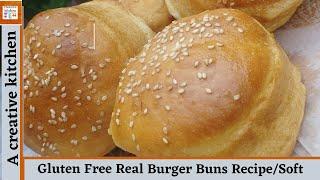 Gluten Free Real Burger Buns Recipe|| How To Make Soft Gluten Free Buns by #acreativekitchen