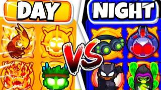 DAY vs NIGHT Towers in BTD 6!