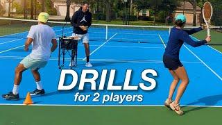 High-Intensity Baseline & Volley Drills for Two Players