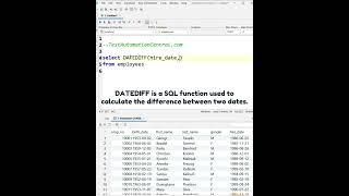 SQL Query to Calculate The Difference Between Two Dates? SQL Interview Questions And Answers #SQL