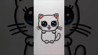 How to Draw a Cat | Easy Cat Drawing #drawing #shorts