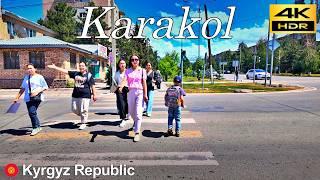 Karakol Walking Tour | Daytime walk in Karakol | Kyrgyz Republic (Kyrgyzstan)  | 4K HDR