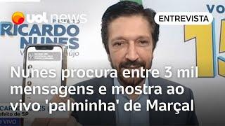 Nunes procura entre 3 mil mensagens e mostra ao vivo 'palminha' de Pablo Marçal; vídeo