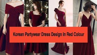 Korean Partywear Dress 2023 | Dress Design Ideas For Party | Red  Velvet Dress For Velentine Party |