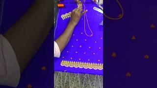 Ring Knot Stitch With Normal Needle #shorts #shortvideo #youtubeshorts #maggamwork #embroidery