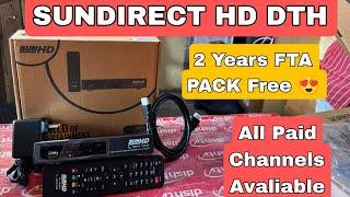 Sundirect HD box | 2 Years Free FTA Pack | Add all paid channels at 0/- ncf | Cheapest Hd box 2024