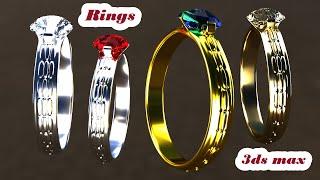 Ring with Diamond head modeling in 3ds max