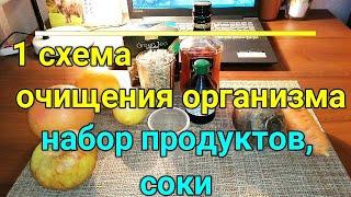 ОЧИЩЕНИЕ ОРГАНИЗМА ПО Е. ЛЕБЕДЕВУ. НАБОР ПРОДУКТОВ ДЛЯ ПРОВЕДЕНИЯ 1 СХЕМЫ. СОКИ