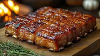 Epic Pork Belly with Crispy Skin  - ASMR Cooking in Nature 