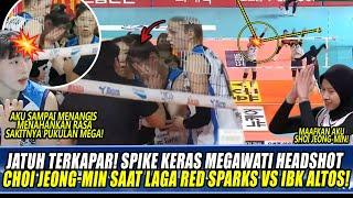 SAMPAI JATUH TERKAPARSPIKE KERAS MEGAWATI HEADSHOT CHOI JEONG-MIN SAAT LAGA RED SPARKS VS IBK ALTOS