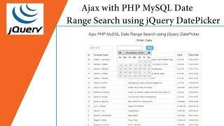 Ajax with PHP MySQL Date Range Search using jQuery DatePicker 