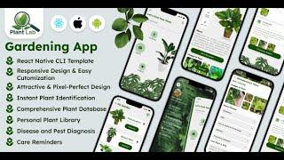 PlantLab - React Native Mobile App Template for Easy Gardening - Android/iOS UI Kit