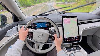 2025 Volvo EX90 Twin Motor Performance - POV Rainy Test Drive (Binaural Audio)