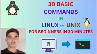 30 Basic Commands in Linux/Unix || LINUX COMMANDS || Linux Basic Commands || Basic Commands in Linux