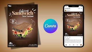 Advertising Food Poster Design in Canva | Instagram Ads Poster