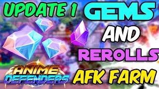 [OLD] HOW TO AFK FARM GEMS AND REROLLS IN ANIME DEFENDERS (UPDATE 1)